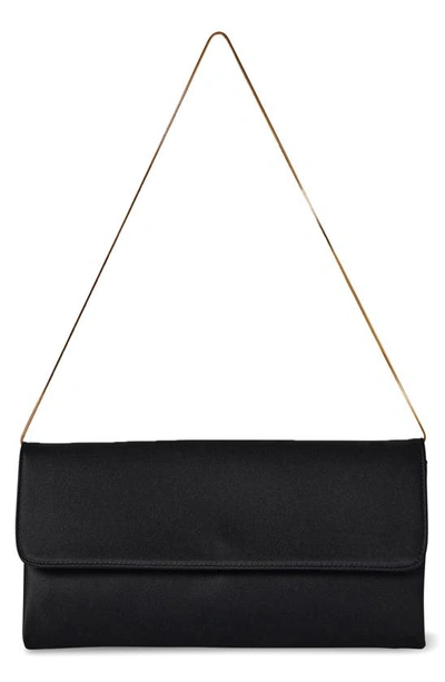 The Row Aurora Satin Shoulder Bag In Dark Brown