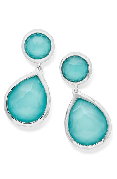 Ippolita Women's Rock Candy Sterling Silver, Rock Crystal, & Turquoise Drop Earrings