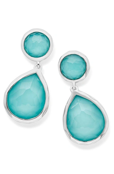 Ippolita Sterling Silver Rock Candy Turquoise & Rock Crystal Doublet Drop Earrings