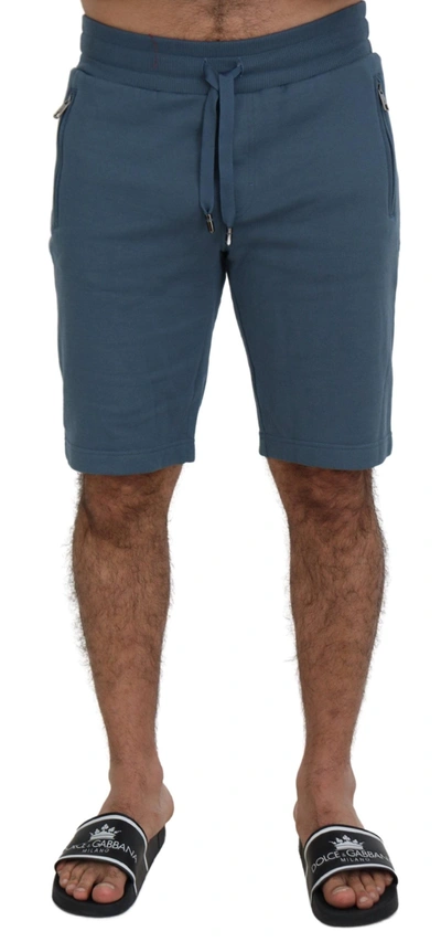 Dolce & Gabbana Blue Cotton Bermuda Casual S Shorts