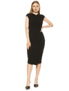 Alexia Admor Yoon Cap Sleeve Draped Sheath Dress In Black