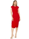 Alexia Admor Yoon Cap Sleeve Draped Sheath Dress In Red