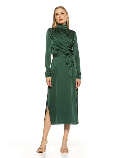 knee length dresses for ladies Alexia Admor Women's Adara Mock Neck Knit Midi Dress, Magenta, Small main image 1