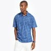 Nautica Men's Sustainably Crafted Hemp Blend Classic-fit Johnny-collar Polo In Blue
