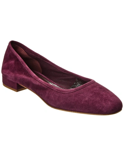 Theory Unlined Suede Flat In Red