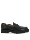 Stuart Weitzman Parker Lift Leather Loafers In Black