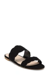 Stuart Weitzman Santorini Scallop Slide Sandal In Black