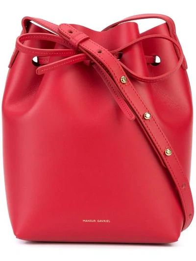 Mansur Gavriel Mini Bucket Bag In Red