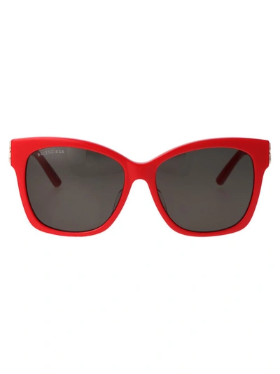 Balenciaga Bb0102sa Sunglasses In 012 Red Silver Grey