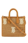 Burberry Mini Raffia Freya Tote Bag In Multicolor