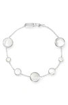 Ippolita Sterling Silver Lollipop Mother-of-pearl & Clear Quartz Crystal Doublet Chain Bracelet