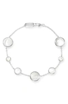 Ippolita Sterling Silver Lollipop Mother-of-pearl & Clear Quartz Crystal Doublet Chain Bracelet In White/silver