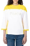 ZADIG & VOLTAIRE EARL PEACE COLORBLOCK EMBELLISHED GRAPHIC FOOTBALL T-SHIRT
