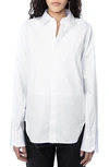 ZADIG & VOLTAIRE THEBE POP COTTON BUTTON-UP SHIRT