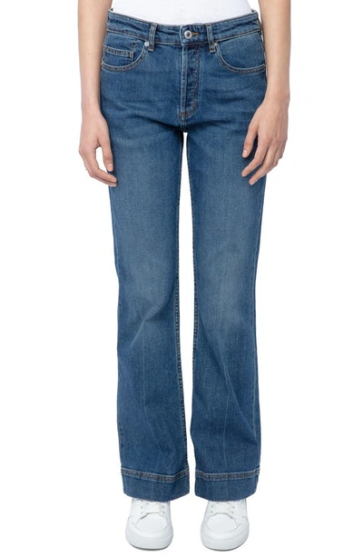 Zadig & Voltaire Vincente Flare Leg Jeans In Medium_blue