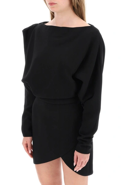 Khaite Juniper Draped Minidress In Black