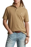 Polo Ralph Lauren Two-button Cotton Polo With Logo In Tan/ Cream