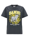 Ganni Short Sleeve Relaxed Cat T-shirt