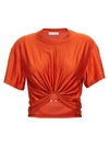 Rabanne Embellished Ruched Glossed-jersey T-shirt