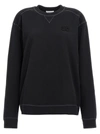 Ganni Long Sleeve Black Isoli Drop Shoulder Sweatshirt