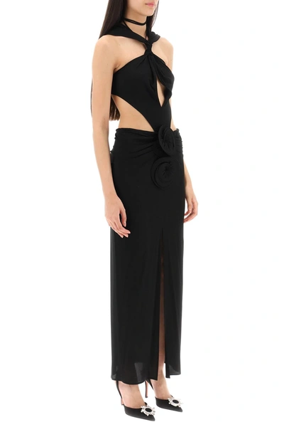 Magda Butrym Cutout Jersey Midi Dress W/ Hood In Black