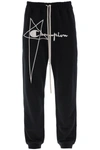 Rick Owens Black Champion Edition Prisoner Drawstring Sweatpants