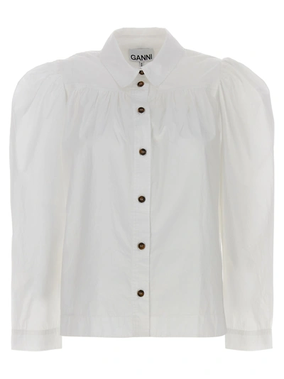 Ganni White Poplin Shirt