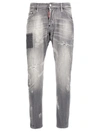 Dsquared2 Distressed Low-rise Skinny Jeans In Gray