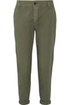 JAMES PERSE CROPPED BRUSHED STRETCH-COTTON PANTS