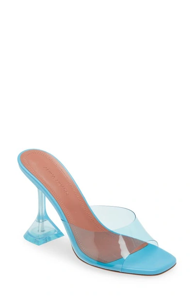 Amina Muaddi Lupita Clear Sandal In Blue