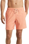 Fair Harbor The Bayberry Swim Trunks In Orange Sea Squares