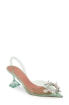 AMINA MUADDI BEGUM GLASS POINTED TOE SLINGBACK PUMP