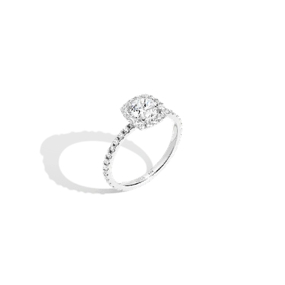Aurate New York Pavé Round Halo Diamond Ring (natural Diamond) In White
