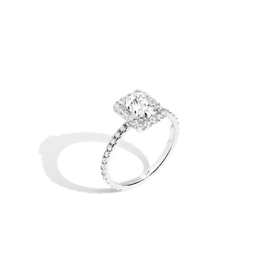 Aurate New York Pavé Emerald-cut Halo Diamond Ring (natural Diamond) In White
