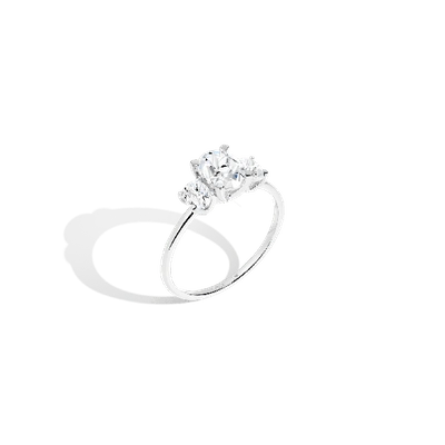 AURATE NEW YORK AURATE NEW YORK OVAL-CUT TRI-DIAMOND RING (NATURAL DIAMOND)