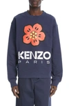 Kenzo Boke Flower Stretch-cotton Sweatshirt In Midnight Blue