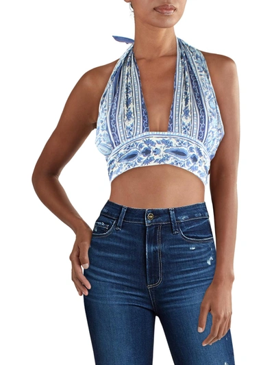 JOHANNA ORTIZ WOMENS COTTON PRINTED HALTER TOP