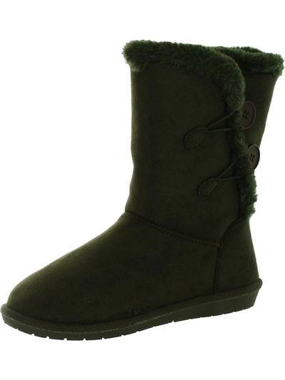Sugar Marty Womens Ankle Winter Boots Button Side Ankle Boots In Green