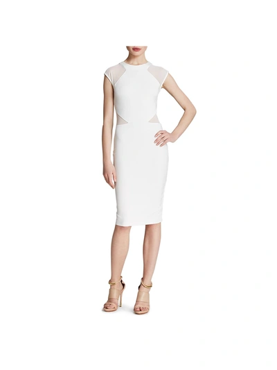 French Connection Womens Mesh Inset Sheath Cocktail Dress In White