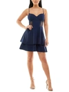 B DARLIN JUNIORS WOMENS KNIT LACE-SIDE COCKTAIL AND PARTY DRESS