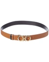 Ferragamo Reversible And Adjustable Gancini Belt In Brown