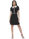 Alexia Admor Francine Collared Short Sleeve Knit Dress In Black