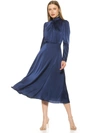 Alexia Admor Gillian Draped Mock Neck Long Sleeve Midi Dress In Blue