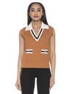 Alexia Admor Michelle Cable Knit Sweater Vest In Brown
