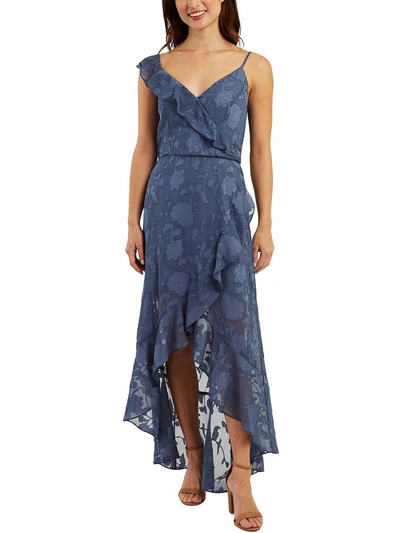 Bcx Womens Asymmetric Long Cocktail And Party Dress In Blue