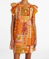 MARIE OLIVER Caite Sleeveless Dress In Poppy Patchwork