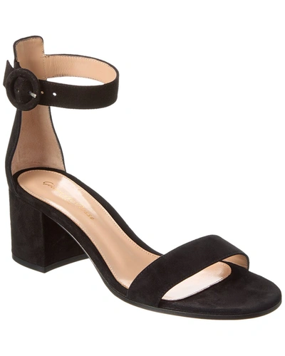 Gianvito Rossi Portofino 60 Suede Sandals In Black