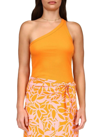Sanctuary Womens Ribbed Knit Tank Top In Orange