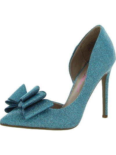 Betsey Johnson Prince Womens Slip-on D'orsay Pumps In Blue