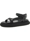 Moncler Catura Womens Leather Open Toe Flatform Sandals In Black